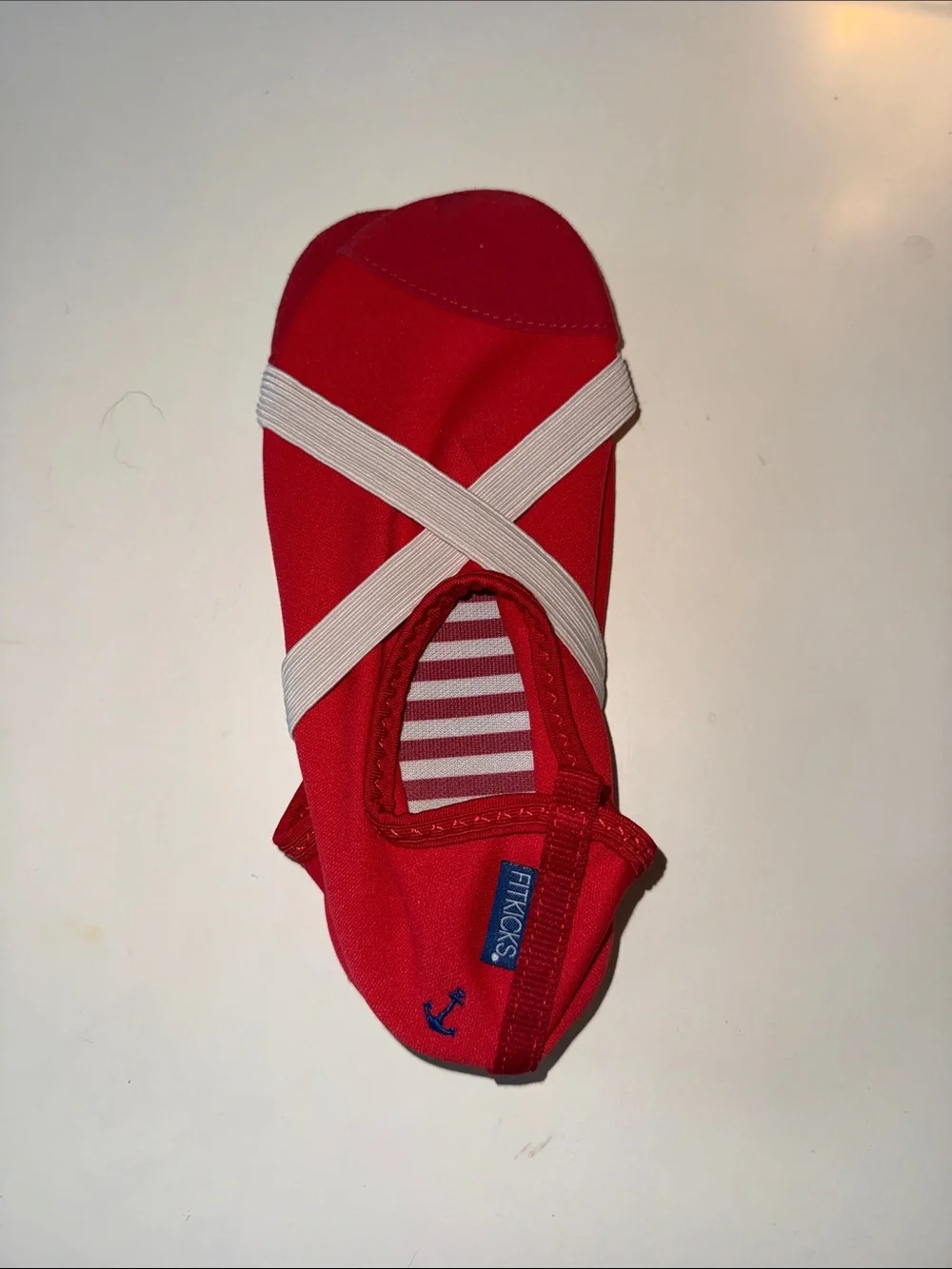 Kids Red Slip-On Water Shoes with White Strap